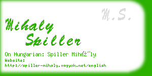 mihaly spiller business card